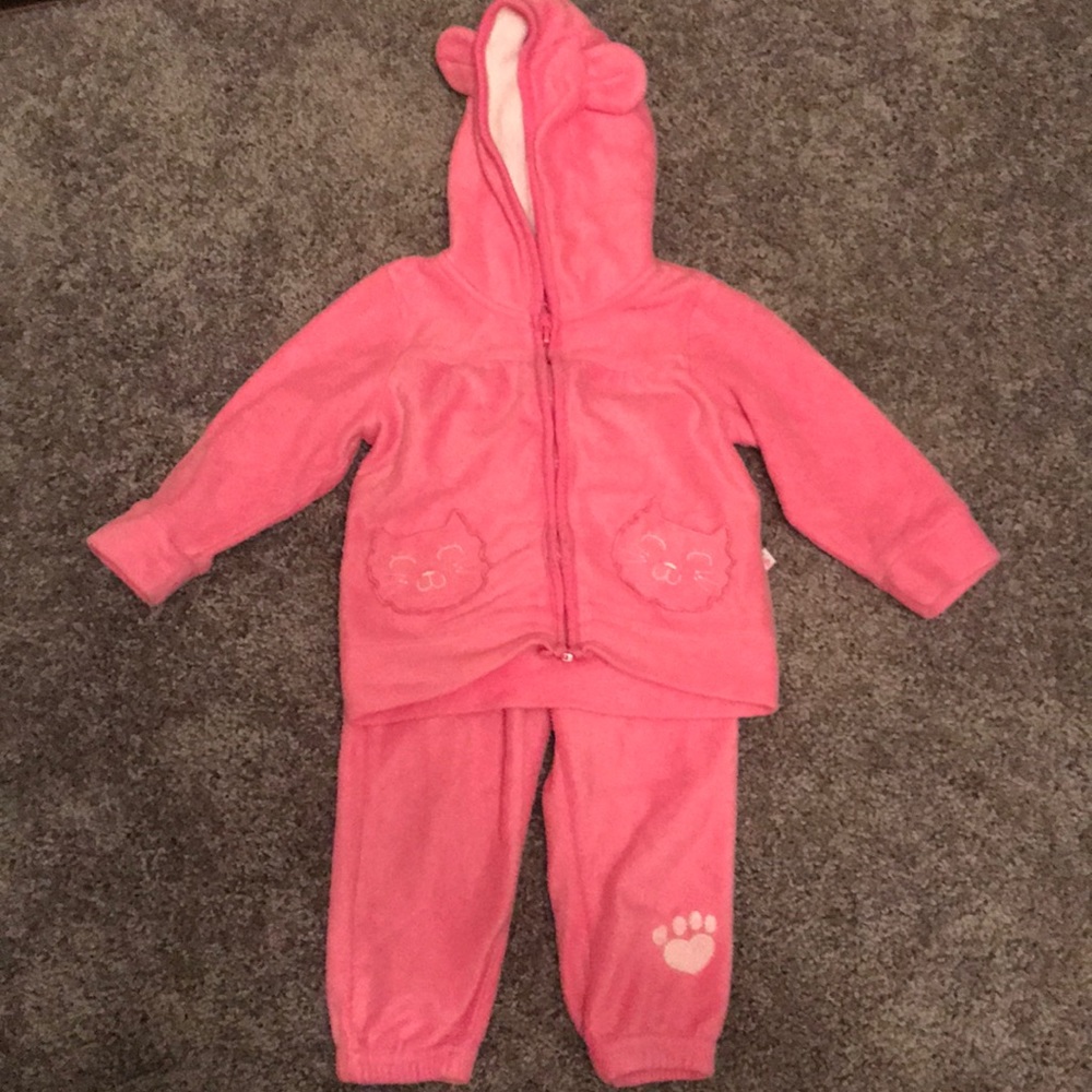 Pink cozy pants and jacket
